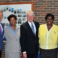 Cleveland-Marshall College of Law Dean Lee Fischer and Professor Doron Kalir welcomed Judges Stewart, Gallagher, and Laster Mays to the law school.