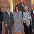 Case Western Reserve University School of Law Deans Michael Scharf and Jessica Berg welcomed Judge Larry Jones, Judge Eileen T. Gallagher, and Judge Tim McCormack.